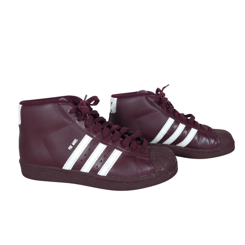 Adidas Mens High Top Sneakers 6 Red White Pro Model Streetwear Retro Rugby Shoes